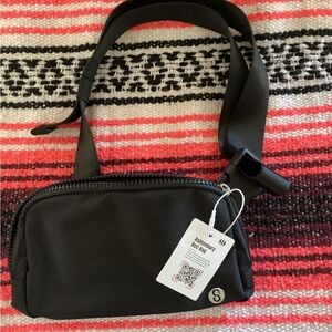 Black Crossbody Belt Bag with Adjustable Strap